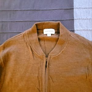 Club Monaco 1/4 Zip Wool Sweater (Tan, Small)
